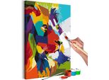 Tessuto Non Tessuto Pittura Per Numeri - Leone Geometrico 40X60 Cm Animali N-A-1545-E-A