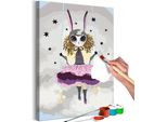 Tessuto Non Tessuto Pittura Per Numeri - Lady Bunny 40X60 Cm Per Bambini N-A-1505-E-A