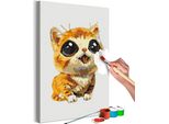Tessuto Non Tessuto Pittura Per Numeri - Gatto Gioioso 40X60 Cm Per Bambini N-A-1502-E-A