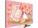 Tessuto Non Tessuto Pittura Per Numeri - Giovane Leone 60X40 Cm Per Bambini N-A-1515-E-A