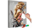 Pittura In Tessuto Non Tessuto Con Numeri - Lady Bell 40X60 Cm People N-A-1580-E-A