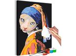 Pittura In Tessuto Non Tessuto Con Numeri - Gatto Olandese 40X60 Cm Animali N-A-1542-E-A