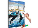 Tessuto Non Tessuto Pittura Per Numeri - Barche Veneziane 40X60 Cm Paesaggi N-A-1442-E-A