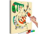 Pittura In Tessuto Non Tessuto Con Numeri - Vasily Kandinsky: Vert Et Rouge 40X60 Cm Astratto N-A-1469-E-A