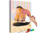 Tessuto Non Tessuto Pittura Per Numeri - Gatto Grasso 40X60 Cm Per Bambini N-A-1514-E-A