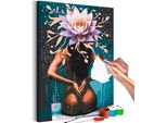 Pittura In Tessuto Non Tessuto Con Numeri - Lothus Lady 40X60 Cm Persone N-A-1581-E-A