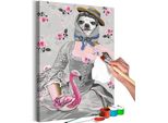 Tessuto Non Tessuto Pittura Per Numeri - Lady Pink 40X60 Cm Animali N-A-1592-E-A