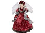 Decorazione Natalizia Clayre & Eef Con Luci Led E Musica Angelo 65 Cm Plastica Rossa