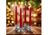 Brubaker Portacandele Per 4 Candele - Anello Per Corona D'avvento Da 22 Cm Per Candele A Bastoncino Con Diametro Di 2,2 Cm - Portacandele Dell'avvento - Portacandele, Argento