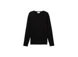Tom Tailor Denim Herren Strickpullover Aus Baumwolle, Schwarz, Uni, Gr. S