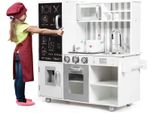 Cucina Per Bambini Costway Con Lavagna E Suoni Simulati, Cucina Da Gioco In Legno Per Bambini Con Accessori, Per Bambini A Partire Da 3 Anni, Bianco, 83 X 32 X 80Cm