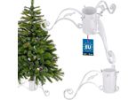 Kotarbau® Supporto Per Albero Di Natale Con Serbatoio D'acqua In Acciaio Supporto Per Albero Di Natale Bianco Supporto Per Albero Di Natale Decorativo Con Foglie Supporto Per Albero Di Natale Supporto Per Albero Di Natale