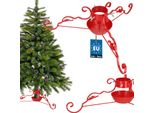 Kotarbau® Supporto Per Albero Di Natale Con Serbatoio D'acqua In Acciaio Supporto Per Albero Di Natale Rosso Supporto Per Albero Di Natale Decorativo Con Ornamenti Supporto Per Albero Di Natale Supporto Per Albero Di Natale