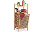 Relaxdays Mensola Da Bagno Con Cesto Portabiancheria