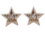 Set Invernale Di 2 Stelle Led - Altezza Circa 14 Cm