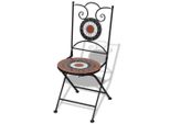 Vidaxl Sedie Da Bistrot Pieghevoli 2 Pz. Ceramica Color Terracotta E Bianca