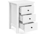Costway Comodino Con 3 Cassetti, Cassettiera Moderna Con Ampio Spazio Di Archiviazione E Struttura Stabile, Comodino Per Camera Da Letto Soggiorno, Bianco