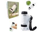 Microscopio Per Bambini Coil, Microscopio Portatile Per Bambini, Microscopio Tascabile, Mini Microscopio Per Bambini, Obiettivo 60X-120X, Led, Da 6 Anni, Bianco