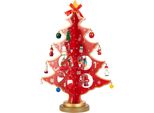 Brubaker Mini Albero Di Natale In Legno - Albero Di Natale Da Decorare - Albero Di Natale Da Tavola Piccolo Per Natale Incl. Decorazioni Per Albero - Decorazione Natalizia, Rosso
