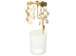 Brubaker Carosello Di Tealight Natalizi - Carosello Di Luci A Vento - Porta Tealight A Fiocco Di Neve - Porta Candela Per Tealight - Decorazione Natalizia, Oro