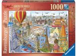 Ravensburger - Puzzle 1000 Il Giro Del Mondo In 80 Giorni