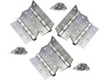 6 X Cerniere Per Cancelli In Acciaio Inox - Cerniere Per Porte Pesanti - Cerniere Per Cancelli Da Giardino In Acciaio Inox 100 Mm X 75,5 Mm - Set Di Raccordi Per Barche - Connettore Per Mobili, Finestre, Armadietti Con Fissaggio - Cerniera Per Porte