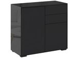 Homcom Credenza Armadio Con 2 Cassetti, 2 Ante Armadio Multiuso Con Protezione Antiribaltamento Armadio Per Archiviazione Per Soggiorno, Camera Da Letto Nero 79 X 36 X 74 Cm
