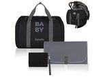Lionelo Borsa Fasciatoio Ida, Capiente Ed Elegante Organizzatore Per Carrozzina Con 7 Tasche, Scomparti Per Biberon Termici, Cinghie Per Carrozzina - Nero