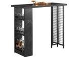 Sobuy FWT100-SCH Tavolo Da Bar Tavolo Da Pranzo Tavolo Da Balcone Tavolo Da Cucina Tavolo Bistrot Tavolo Alto Bancone Da Bar Tavolo Da Balcone Tavolino Nero Wht Circa 120X105X50Cm