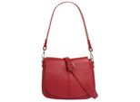 UmhäNgetasche Cluty, Damen, Gr. B/H/T: 23Cm X 18Cm X 8Cm Onesize, Rot, Leder, Leicht GläNzend, Unifarben, Taschen UmhäNgetasche, Echt Leder, Made In Italy