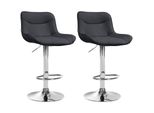 CLP 2Er Set Barhocker Vonore Kunstleder Chrom Farbe:Schwarz;Gestell Farbe:Chrom
