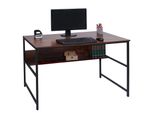 Schreibtisch MCW-K80, BüRotisch Computertisch Arbeitstisch Ablage, Metall Mdf 120X60Cm ~ Braun