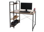 Schreibtisch Mit Regal MCW-K81, Laptoptisch BüRotisch Arbeitstisch, 100X60Cm Metall Holz ~ Natur