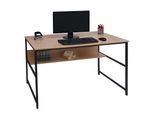 Schreibtisch Mcw-K80, BüRotisch Computertisch Arbeitstisch Ablage, Metall Mdf 120X60Cm ~ Natur