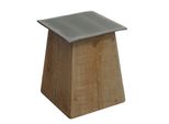 Hocker MCW-L76, Sitzhocker Holzhocker, Industrial Massiv-Holz Mvg-Zertifiziert, Natur Mit Metall-Optik