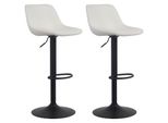 CLP 2Er Set Barhocker Loft Kunstleder Farbe:Weiß;Material:Kunstleder