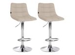 CLP 2Er Set Barhocker Jerry Stoff Chrom Farbe:Creme;Gestell Farbe:Chrom