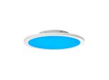 Brilliant Lampe Abie LED Deckenaufbau-Paneel 40Cm Weiß 1X 24W LED Integriert, (1900Lm, 2700-6200K) Mit Fernbedienung Steuerbar