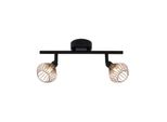 Brilliant Lampe Dalma Spotrohr 2Flg Schwarz/Kupfer 2X QT14, G9, 33W, Geeignet FüR Stiftsockellampen (Nicht Enthalten) KöPfe Schwenkbar