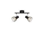 Brilliant Lampe Blacky Spotrohr 2Flg Schwarz 2X D45, E14, 40W, Geeignet FüR Tropfenlampen (Nicht Enthalten) FüR Led-Leuchtmittel Geeignet