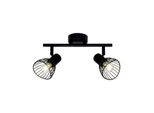 Brilliant Lampe Elhi Spotrohr 2Flg Schwarz 2X D45, E14, 40W, Geeignet FüR Tropfenlampen (Nicht Enthalten) KöPfe Schwenkbar