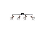 Brilliant Lampe Manama Spotrohr 4Flg Holz Dunkel/Schwarz Matt 4X D45, E14, 18W, Geeignet FüR Tropfenlampen (Nicht Enthalten) KöPfe Schwenkbar / Arme Schwenkbar