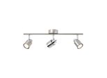 Brilliant Lampe Andres Spotrohr 3Flg Nickel/Chrom 3X PAR51, GU10, 10W, Geeignet FüR Reflektorlampen (Nicht Enthalten) KöPfe Schwenkbar