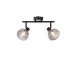 Brilliant Lampe Reflekt Spotrohr 2Flg Schwarzmatt/Rauchglas 2X D45, E14, 18W, Geeignet FüR Tropfenlampen (Nicht Enthalten) KöPfe Schwenkbar