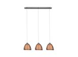 Brilliant Lampe Relax Pendelleuchte 3Flg Bronze/Chrom 3X A60, E27, 60W, G.F. Normallampen N. Ent. In Der HöHe Einstellbar / Kabel KüRzbar FüR Led-Leuchtmittel Geeignet