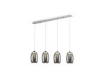 Brilliant Lampe Metropolis Led Pendelleuchte 4Flg Chrom/Rauchglas Easydim 4X 5W Led Integriert Cob, 500Lm, 3000K In Der HöHe Einstellbar / Kabel KüRzbar Easydim: Dimmbar Mit HerköMmlichen Lichts