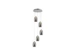 Brilliant Lampe Metropolis LED Pendelleuchte 5Flg Chrom/Rauchglas Easydim 5X 5W LED Integriert Cob, 500Lm, 3000K In Der HöHe Einstellbar / Kabel KüRzbar Easydim: Dimmbar Mit HerköMmlichen Lichts