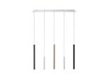 Brilliant Lampe Cembalo LED Pendelleuchte 5Flg Alu/Schwarz/Braun 5X 4W LED Integriert, 362Lm, 3000K In 3 Stufen üBer Wandschalter Dimmbar In Der HöHe Einstellbar / Kabel KüRzbar