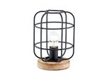 Brilliant Lampe, Gwen Tischleuchte Antik Holz/Schwarz Korund, Metall/Holz, 1X A60, E27, 40W,Normallampen (Nicht Enthalten)