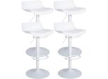 CLP 4Er Set Barhocker Aveiro Kunstleder Farbe:Weiß
